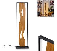 LED Floor lamp Nevogilde, Standing Light Made of Metal/Wood/Plastic in Black/Natural/White, Floor lamp in Vintage designfoot Switch Light Effect, 20 watt (incl.), 2300 Lumen, 3000K