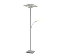 LED Floor Lamp Parthena dimmable (Modern) in Silver Made of Metal for e.g. Living Room & Dining (3 Light Sources,) from Lucande | Standard, Uplighter