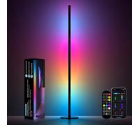 LED Floor Lamp, RBG Modern Corner Lamp with Music Sync, Colour Changing Standing Lamp with APP & Remote Control, 16 Million Colour, Dynamic Modes, Mood Lighting For Living Room, Bedroom, Gaming