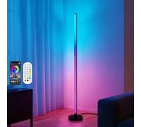 LED Floor Lamp,RGB Corner Lamp,16 Million Colour Changing Lamp with Remote & APP Control,Music Sync, DIY Mode & Timing Standing Light,Mordern Mood Lighting for Room, Bedroom, Gaming Room,1.9m Cable