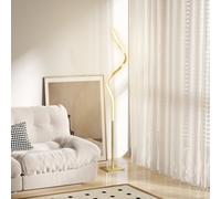 HOMCOM LED Floor Lamp, Standing Lamp w/3 Adjustable Brightness Gold Tone, Gold