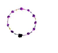 LED Flower Crown Headband, Light Up Party Hair Accessory | 10 LED Glow Garland, Adjustable 65cm - Battery Included for Women & Girls. Purple