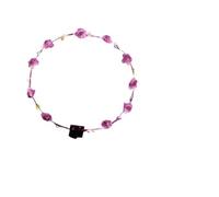 LED Flower Crown Headband, Light Up Party Hair Accessory | 10 LED Glow Garland, Adjustable 65cm - Battery Included for Women & Girls. Pink