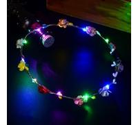 LED Flower Crowns, Light Up LED Flower Headbands, Lighted LED Flowers Headbands, Women's Headwear for Christmas, Halloween, Lighted Party, Wedding Decorations, Party Favour Multicolor