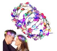 LED Flower Headband Crown | Glow in the Dark Headbands | Modern Garland Headdress with for Birthdays Role-Playing Halloween Weddings