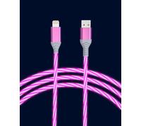 LED Flowing iPhone Charging Cable, Pink RGB Flowing Glowing USB A to Lightning Cord, MFi Certified Fast Charging LED Charger Cable Compatible with iPhone 14 13 12 11 Pro Max XR X XS 8 7 6 iPad Air（2M）
