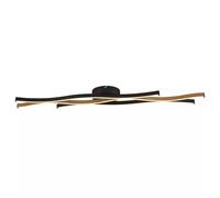 LED Flush Ceiling Light 38W 4719lm Black Swirl Wood Effect Dimmable 108cm Indoor