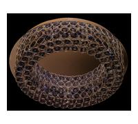 Led Flush Ceiling Light In Chrome w/ Clear Crystal Buttoms