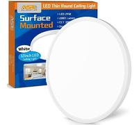 LED Flush Mount Ceiling Light Fixture, 12inch 24W 2880lm CCT 3000K/4000K/6500K Thin Round Flat Panel Light Surface Mount for Kitchen, Bedroom, Laundry. Dimmable Ceiling Lamp