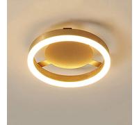 LED Flush Mount Ceiling Light Fixture Nordic Minimalist Style Golden Circle Ceiling Lamp Adjustable Three-color Dimming Lighting Fixture Suitable For Decorative Lighting Of Corridors And Entrances