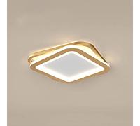 LED Flush Mount Ceiling Light Square Double-layer Hollow Creative Interior Ceiling Lamp 14W Three-color Dimming Adjustable Ceiling Lighting Suitable For Basement, Corridor, Bedroom, Living Room