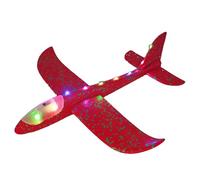 LED Flying Airplane Toy - Bright Light Up to 48cm Soft Safe Construction Smooth Sliding Action, Simple Launch Outdoor Entertainment Function, Durable Model