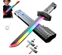LED Fog Sword,17.3 Inch Fog Spray Effect Swords with Multicolor LED Lights and Sound Effects, USB C Rechargeable Xmas New Year Birthday Gifts for Cosplay Carnival Costumes Home Display (Gray)