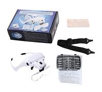 LED For Head Magnifier Hands Free Headband Glass With 2 Led Professional Jeweler's Loupe Light Bracket 5 Lens Magnifier Glasses With Light For Hands Free