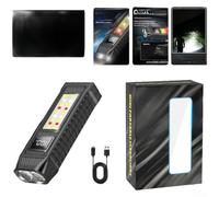LED for torch Rechargeable with Magnetic Base 250LM Dual Light COB Work Light Waterproof Pocket Size for Camping(Black)