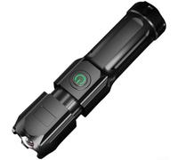 LED for torch Rechargeable Zoomable Flashlight 1000m Range Bright Light for Camping Hiking Outdoor Searchlight Pocket Size Black
