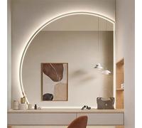 LED Frameless Modern Vanity Mirror Anti Fog Half Wall Bathroom Mirror Touch Switch Dimmable Lighting Stylish Front Illumination for Makeup