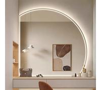 LED Frameless Vanity Mirror Anti Fog Makeup Mirror for Bathroom Wall Touch Switch Dimmable Lighting Modern Design Front Illumination Perfect for Grooming.