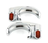 Led Front Mounted Clamp Turn Signal Light Amber 49-51Mm Fork Chrome Aluminium For Davidson For Dyna Breakout V-Rod Motorcycle