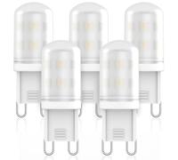LED G9 Bulbs 2W Equivalent to Halogen Bulbs 20W 25W 28W, G9 Light Bulbs Natural White 4000K, 360°Beam Angle, AC 220V-240V, Non Flicker, Non Dimmable Energy Saving LED Bulb, 5pack