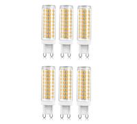 Led G9 Bulbs Daylight 10w Equivalent 100w No Flicker Not Dimmable for Chandelier Crystal Chandelier Channel Light Ceiling Light Mirror Light Table Lamp(G9 10W 6pack)