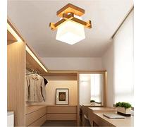 LED Gang Size, Simple Modern Ceiling Light, Solid Wood, Porch, Small Japanese Style Wooden Lamp Shade for Hallway, Porch, Balcony, Corridor, Hallway