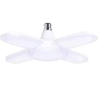 LED Garage Light B22 Deformable 60W, Workshop Ceiling Lighting BC Bayonet Cap Cool White Daylight with 4 Adjustable Panels, High Bay Lamp for Loft, Warehouse, Basement, Kitchen, Market, Porch