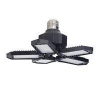 LED Garage Light E27 20W 1500LM Warehouse Workshop Light with 5 Adjustable Panels for Garages, Basement, Warehouse, Attic, Barn