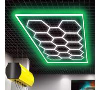 LED Garage Light - Hexagonal Ceiling Lamp 110-240V for Auto Body Repair and Workshop, Gym Use