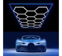 LED Garage Light - Hexagonal Ceiling Lamp 110-240V for Auto Body Repair and Workshop, Gym Use