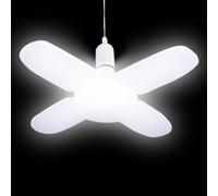 LED Garage Lights - Bright 28W LED Ceiling Lighting | LED Garage Bulb With 4 Adjustable Panels | E27 Basement Barn Ceiling Others For Garage, Workshop, Attic, Underground