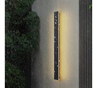LED Garden Wall Lamp Outside Waterproof IP65, Outdoor Wall Lights Modern Simple Long Strip Design Wall Washer Warm White 3000K for Balcony Gate Corridor Aisle Decorative Sconce Light Black 120CM,