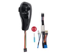 LED Gear Shift Knob Shifter Lever Head Retrofit Kit with Engine Start Stop Button, F Series Style Automatic Transmission Knob for 5 Series E39 7 Series E38 X5 E53 LHD (Glossy Black)