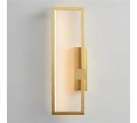 LED Geometric Square Wall Light, Brass Wall Sconce Lighting, Bathroom Vanity Light Fixtures Over Mirror for Living Room Hallway Bedroom Bedside Linear Wall Lamp(Gold,B)