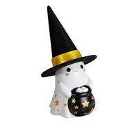 Led Ghost Figurine | Resin Halloween Ghost Decorations Indoor - Led Spooky Statue Cute Decoration for Holiday Fireplace Party Tabletop Centerpieces Shelf Table Tiered Tray Home Mantel