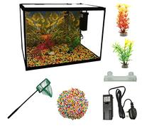 LED Glass Aquarium Fish Tank Starter Kit With Fish Net, Led Light and Air Pump Filter (26L)