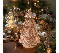 LED Glass Christmas Tree - Rose Gold 20.3cm