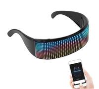 LED Glasses APP Controlled Customizable Light Up Glasses with RGB Music Sync Sound Reactive Display Modes, High Brightness LED Lights, Long Battery Life