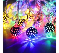 LED Globe String Lights, 20 Ft 40 Balls(0.98in) Moroccan Party Christmas Hanging Lights Battery Powered Fairy Lights for Indoor, Bedroom, Party, Birthday, Christmas Tree Decor Batteries Not Included