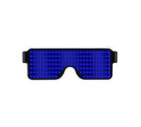 LED Glow Glasse, Nightclub Glow Flashing Sunglasses Eyewear, USB Rechargeable LED Luminous Glasses, Multi-Purpose Light Up Party Glasses Display Screen Neon Party Supplies for Kids Men Women(Blue)