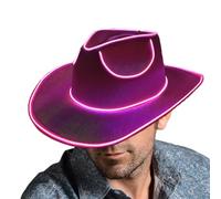 LED Glow Hat - Pink, Shiny Fabric, Decorative, | Glow Hat for Dance + Accessory with Built-in Light, Perfect for Carnival, Shows, Night Costumes