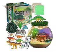 LED Glow-in-the-Dark Dinosaur Terrarium Kit DIY Night Light Craft Toy for Kids