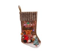 LED Glowing Christmas Stockings Santa Reindeer Gift Bags For Christmas Decorations Tree Ornaments Decor For Holiday Decorations