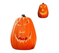 LED Glowing Pumpkin Decoration 7.2in Scary Face(Straight Small Melon)