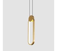 Led Gold Geometry Circle Pendant Lighting - Nordic Modern Hanging Lamp For Bedside Bedroom, Living, Dining, Study - Indoor Droplight Decoration Fixtures-B