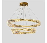 Led Gold Light Luxury Circle Crystal lamp, Creative Chandelier, for Living Master Bedroom Dining Room Lamps and Lanterns (Color : Gold_40cm)(Gold-40+60om)