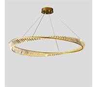 Led Gold Light Luxury Simple Circle Crystal lamp, Creative Chandelier, for Living Master Bedroom Dining Room Lamps and Lanterns (Color : Gold_40cm)(Gold-100cm)