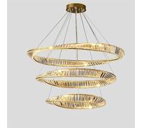 Led Gold Light Luxury Simple Circle Crystal lamp, Creative Chandelier, for Living Master Bedroom Dining Room Lamps and Lanterns (Color : Gold_40cm)(Gold-40+60+80cm)