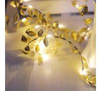 LED Golden Leaves String Fairy Lights, LED Gold Color Leaves String Lights for Wedding Birthday Party Decoration Home Wall Decor,Decoration Home Garden Artificial Plant Garland Vine Light (5M)