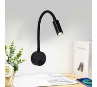 Led Gooseneck Reading Wall Lamp, 3W, Adjustable Flexible Neck, With Switch, Wall Mounted, Ac 85, 265V, Bedside Light